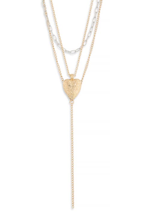 Layered Heart Pendant Y-Necklace