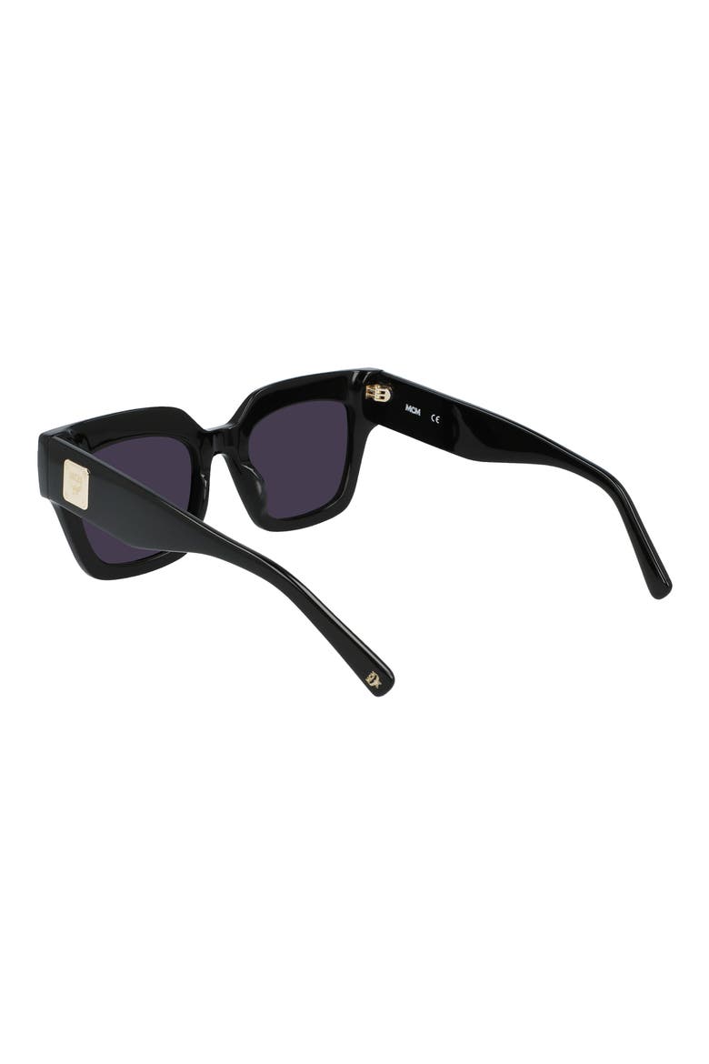 51mm Logo Plaque Square Sunglasses, Alternate, color, BLACK