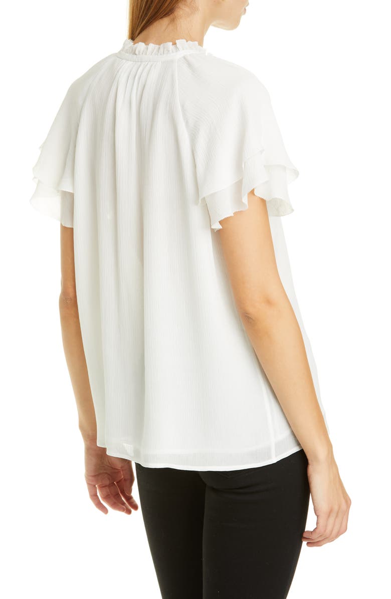 Nordstrom Signature Split Neck Silk Top, Alternate, color, 