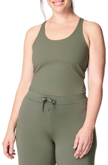 Spanx ® Get Moving Contour Crossback Shelf Tank In Green