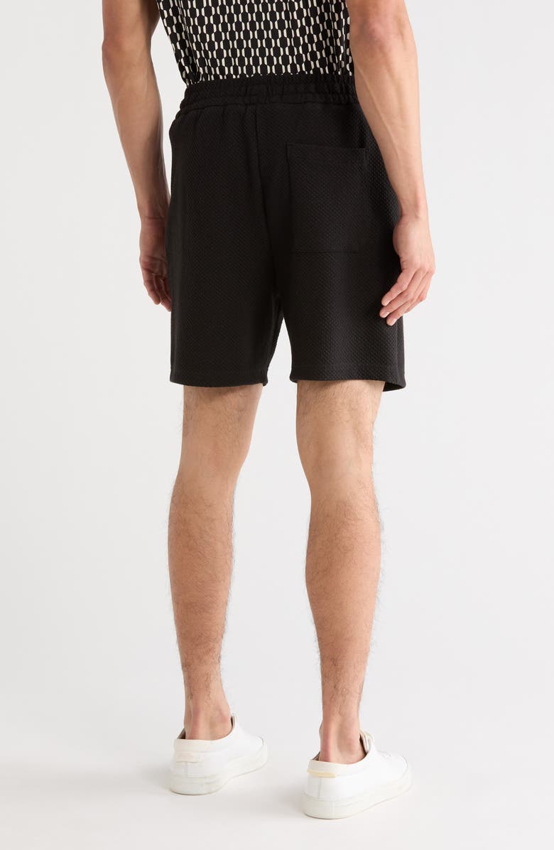 DENIM AND FLOWER Textured Pull-On Shorts, Alternate, color, Black