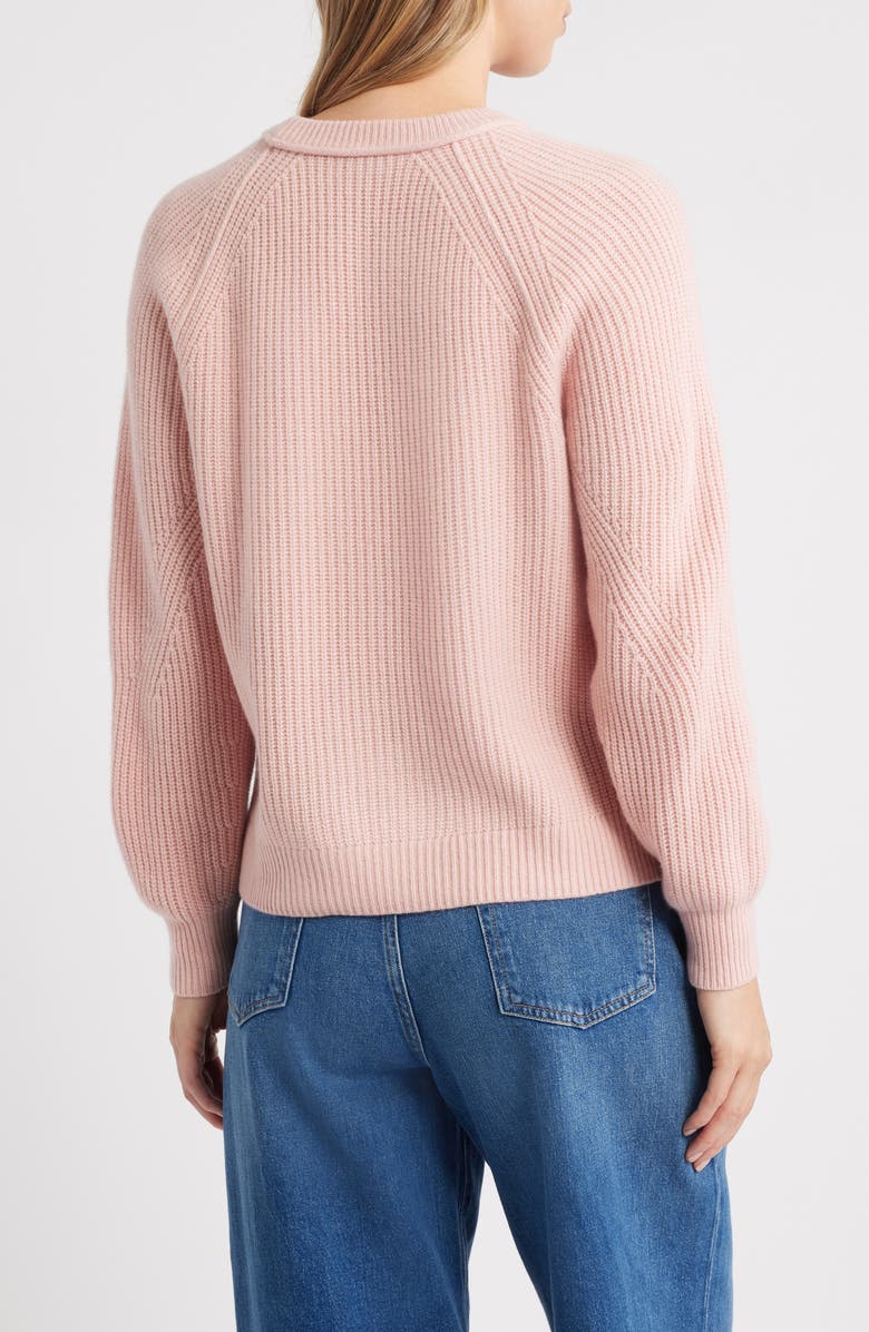 MARGARET O'LEARY Brittany Crewneck Cashmere Sweater, Alternate, color, Blush