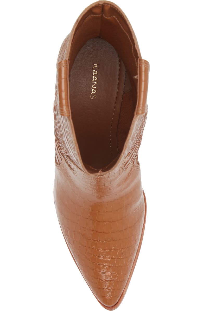 Kaanas Ver Croc Embossed Pointed Toe Western Boot, Alternate, color,