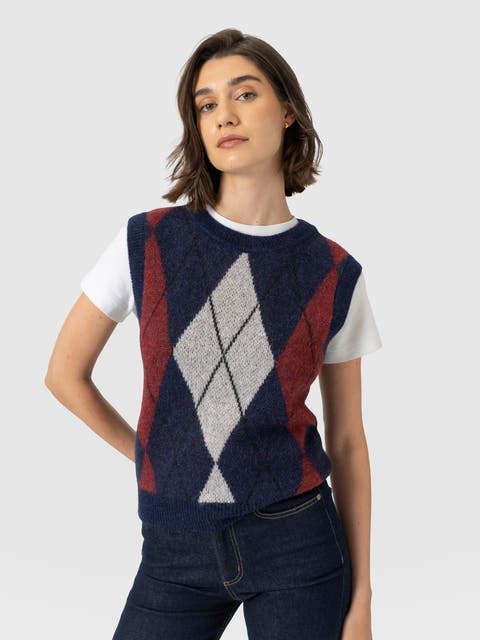 Argyle Sleeveless Knit