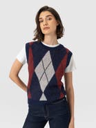 Saint + Sofia Argyle Sleeveless Knit