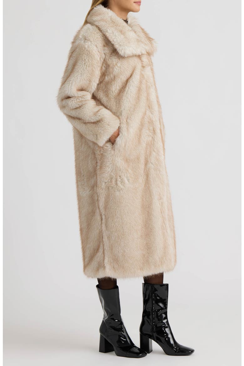 Faux Fur Coat, Alternate, color, SAND