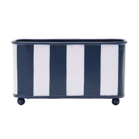 Cabana Striped Navy Mini Planter