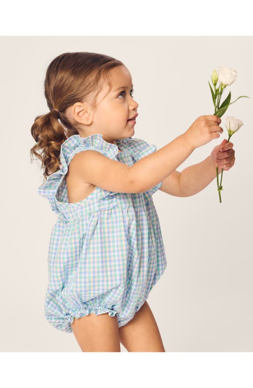 Petite Plume Ruffle Romper In White Multi