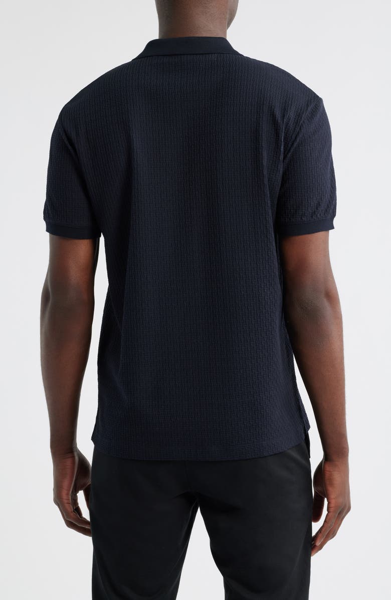 Emporio Armani Tonal Chain Johnny Collar Polo, Alternate, color, Blue