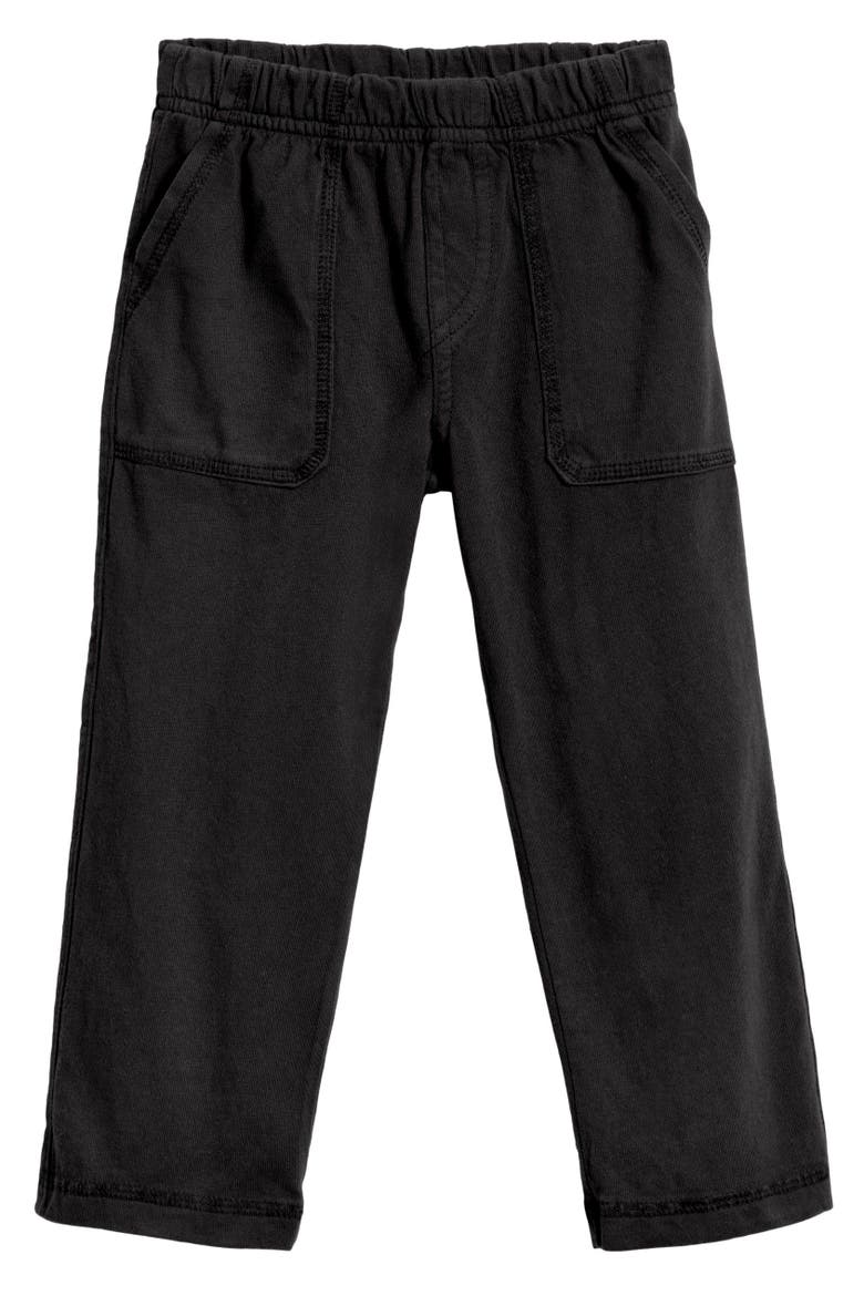 Baby Boys Soft 100% Cotton 3-Pocket Jersey Pants, Main, color, Black