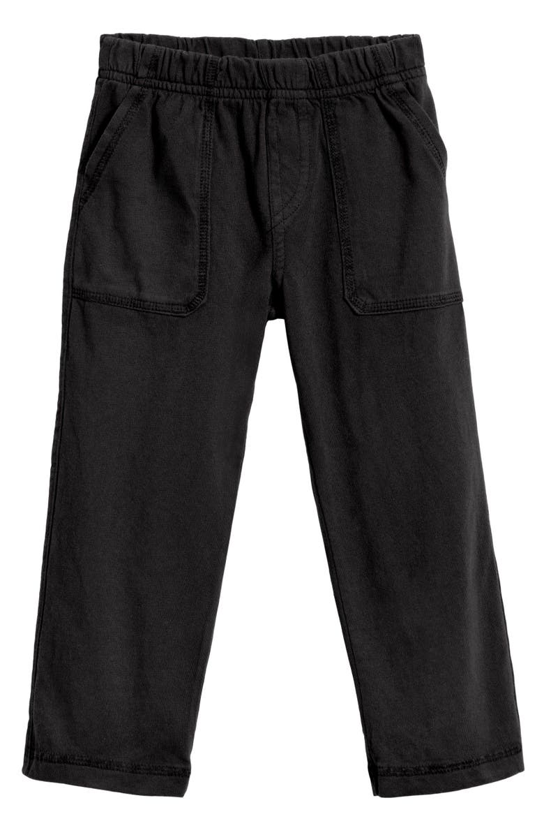 CITY THREADS Boys Soft Cotton 3-Pocket Jersey Pants, Main, color, Black