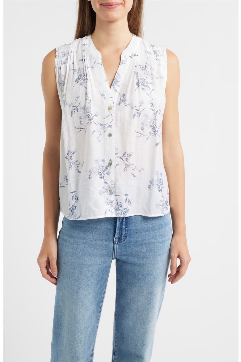 Pintuck Tank, Main, color, BLUE OPAL FLORAL