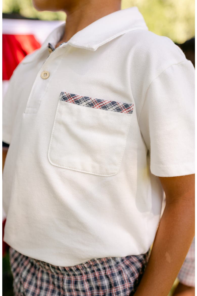 Archie Polo Shirt, Alternate, color, Off White & Plaid
