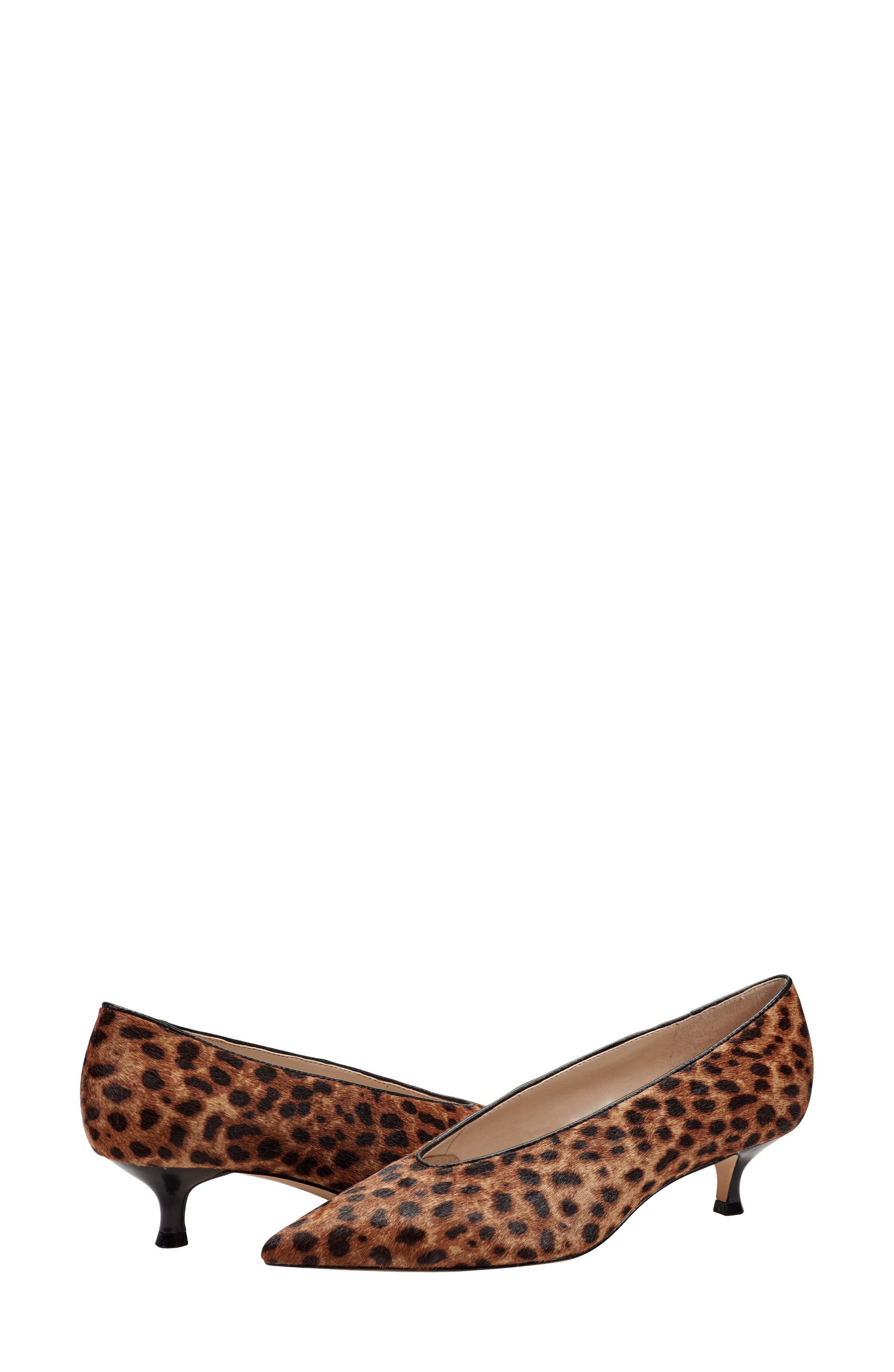 Marc Fisher LTD Cecilely Genuine Calf Hair Pointed Toe Kitten Heel Pump, Alternate, color, Medium Natural