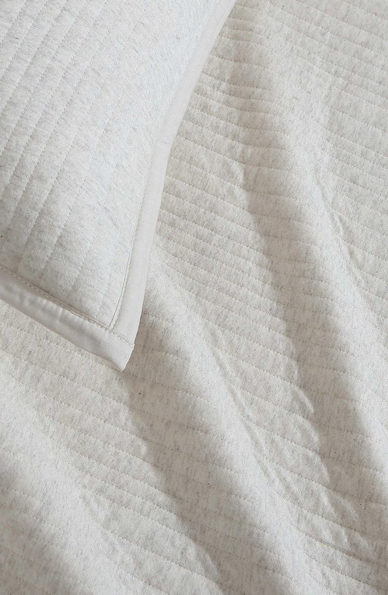 Calvin Klein Mélange Quilted Jersey Duvet Cover & Shams Set, Alternate, color, White