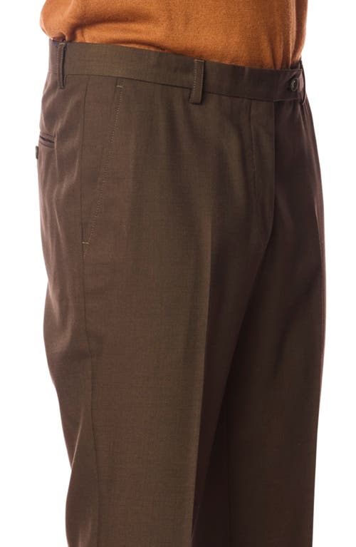 Paisley & Gray Downing Slim Fit Flat Front Dress Pants In Brown