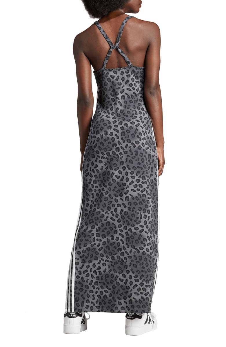 adidas Leopard Print Knit Maxi Dress, Alternate, color, 