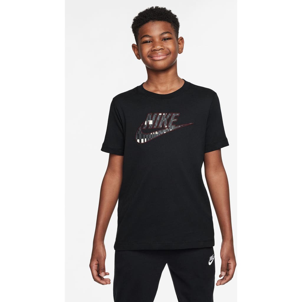 Nike Kids' Club Futura Appliqué T-shirt In Black