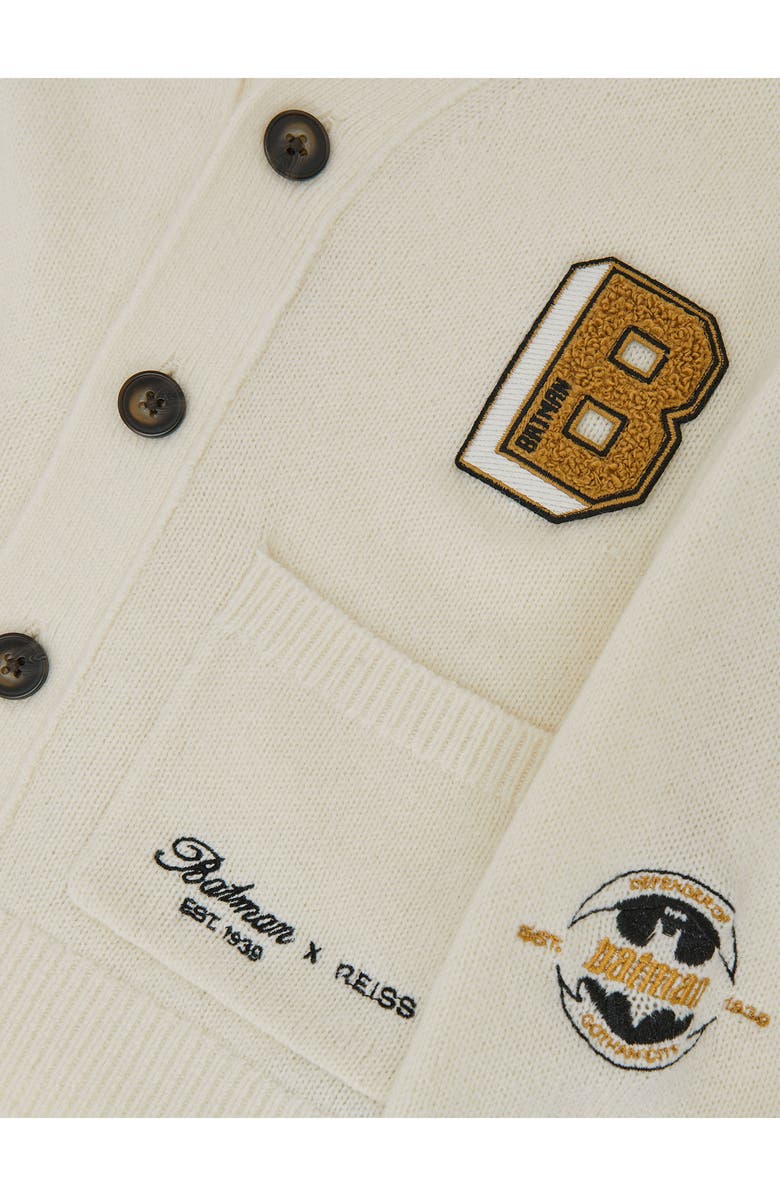 Reiss Kids' DC<sup>®</sup> Batman Cardigan, Alternate, color, Off White