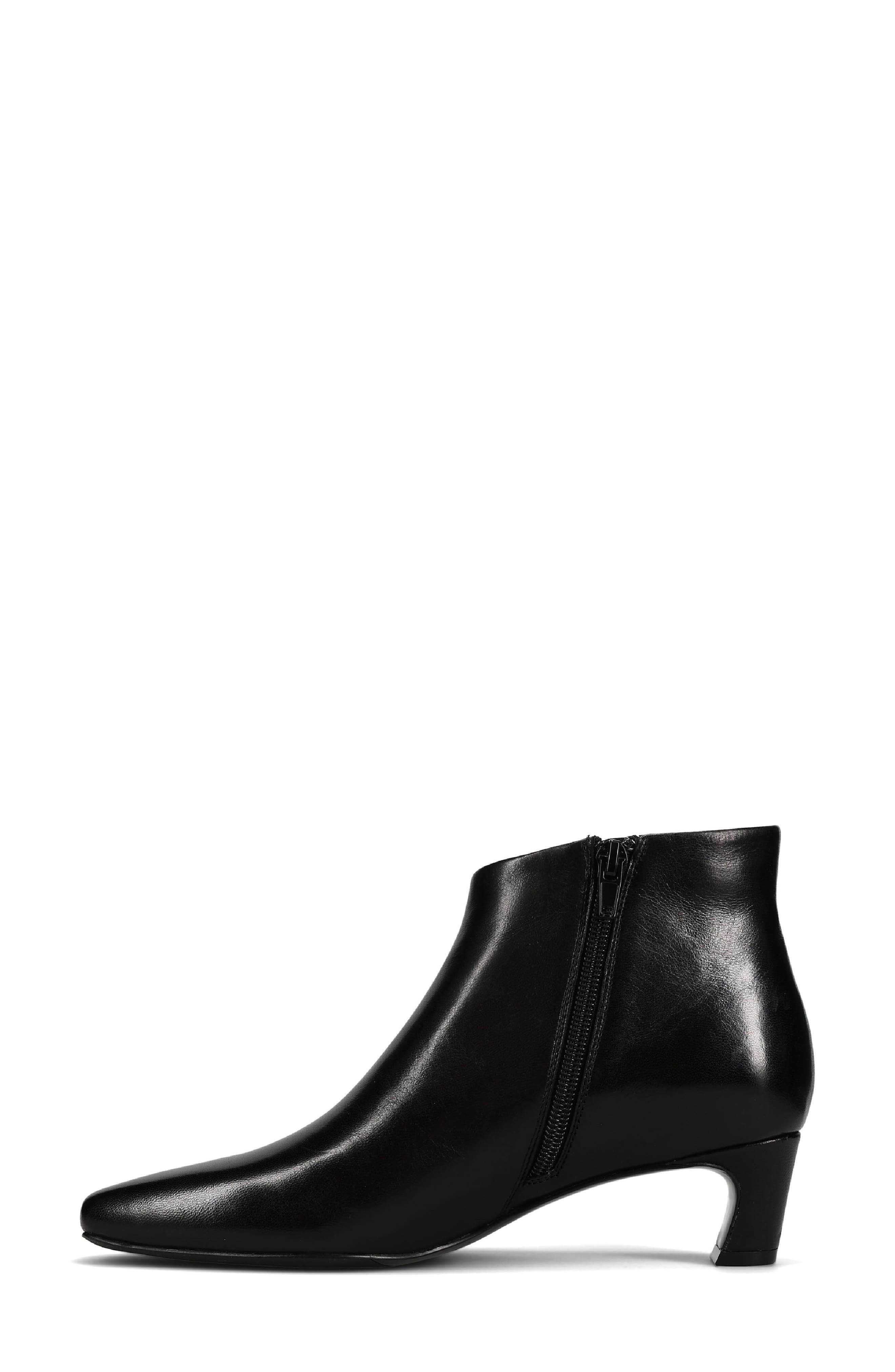 Sadie Leather Bootie, Alternate, color, BLACK