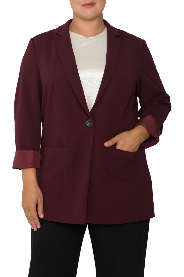 Dorothy Boyfriend Jacket, Main, color, BURGUNDY