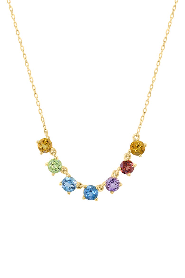 Multistone Rainbow Pendant Necklace, Alternate, color, MULTI
