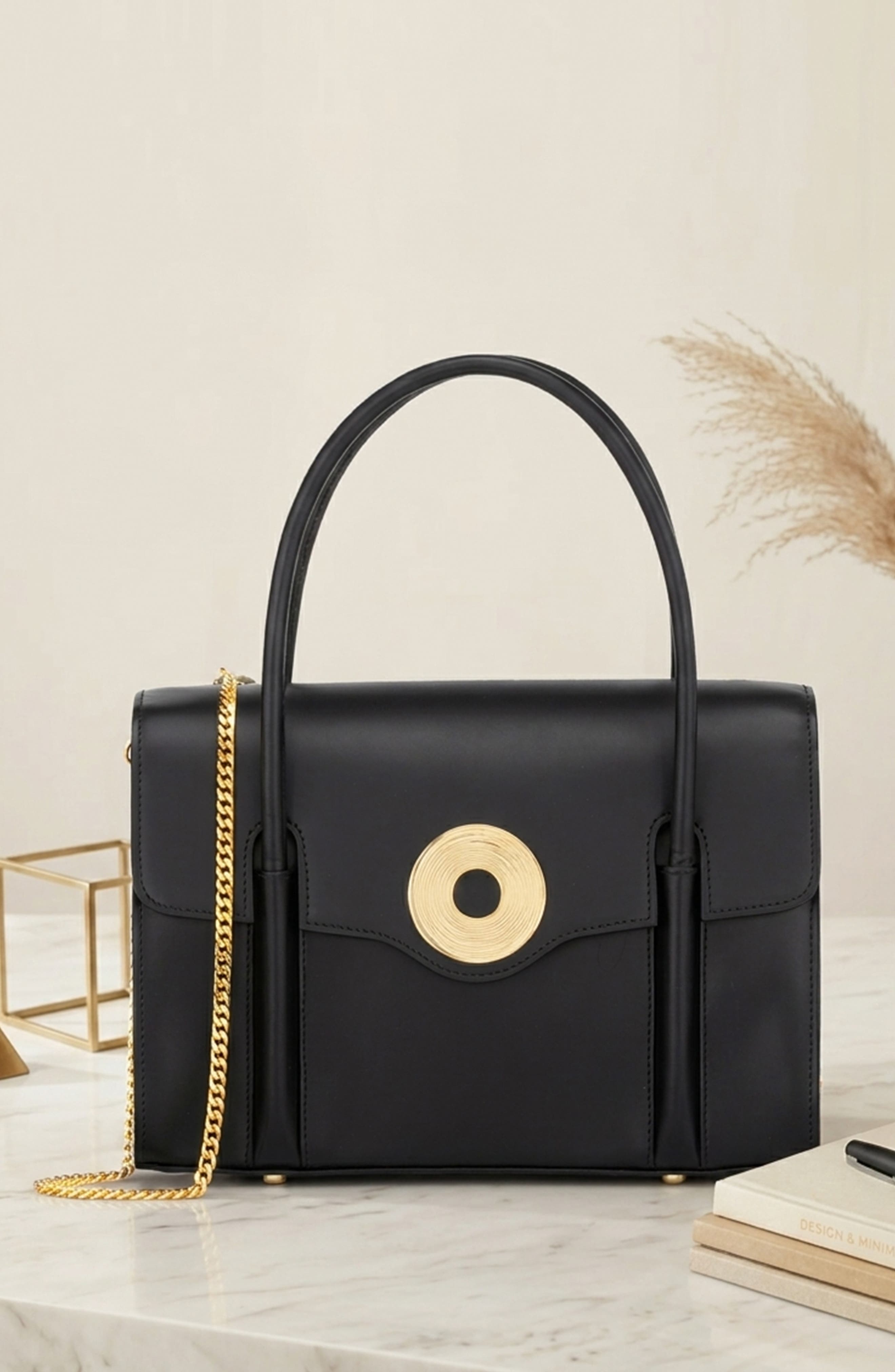 Aranyani Myra Top Handle 10, Alternate, color, Obsidian