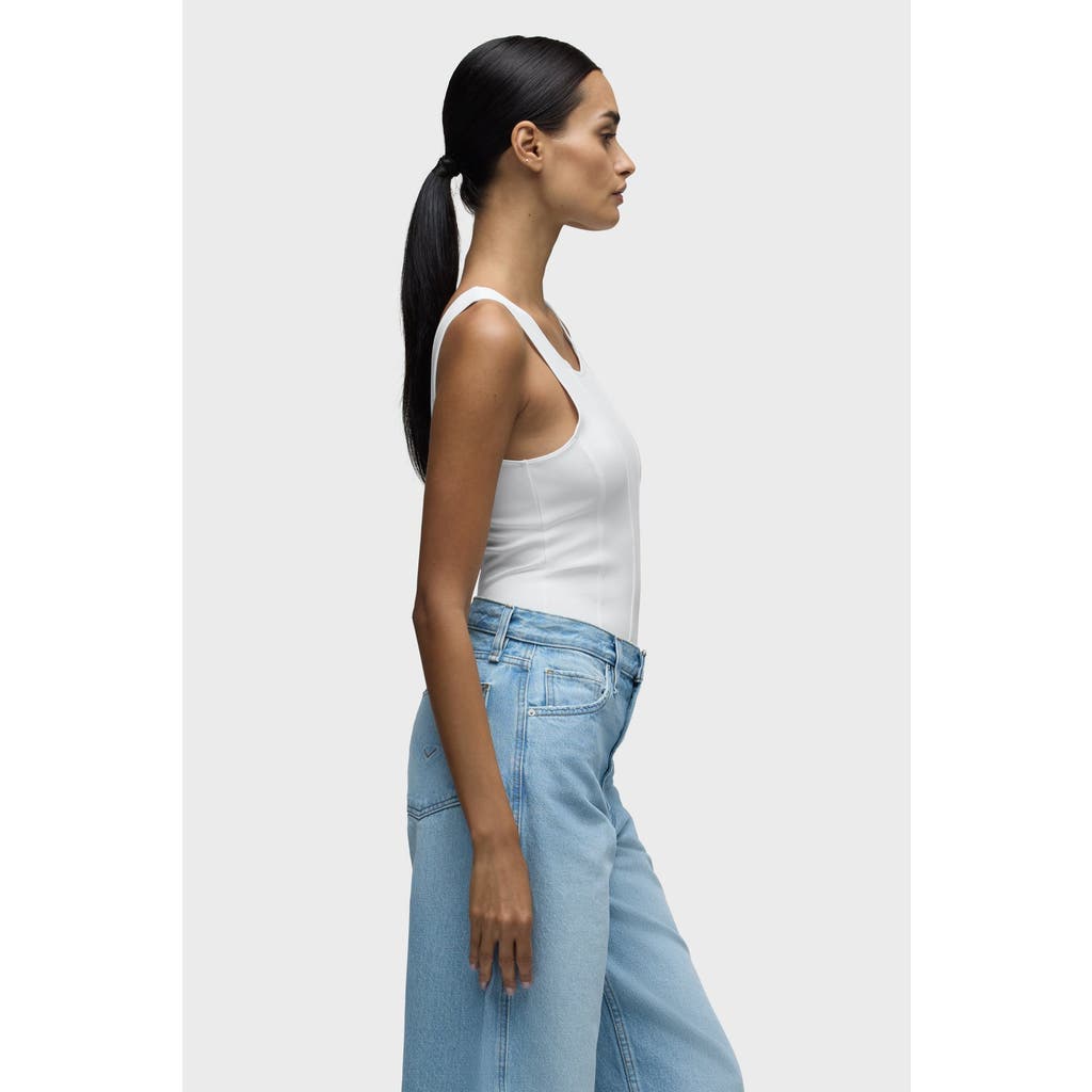 Hudson Jeans Scoop Neck Bodysuit In White