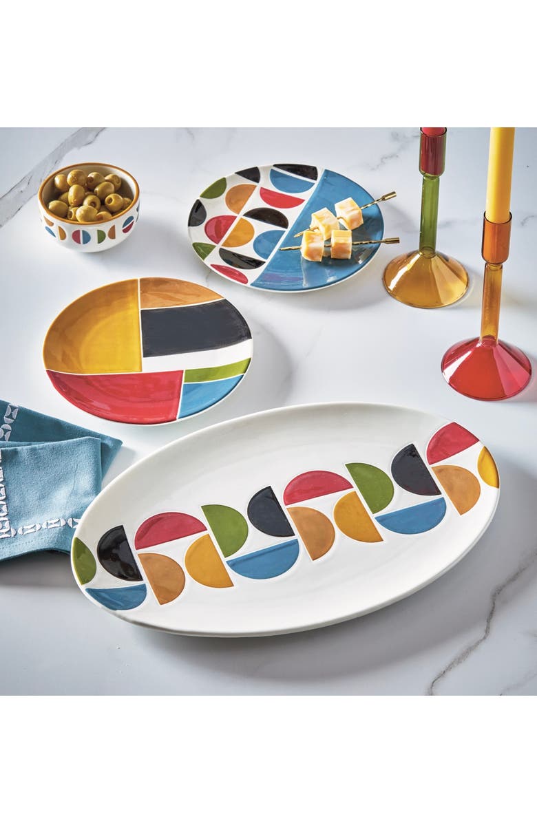 tag Knoll Everyday Multi Earthenware Oval Platter 15.06 x 9.55 in, Alternate, color, Multicolored
