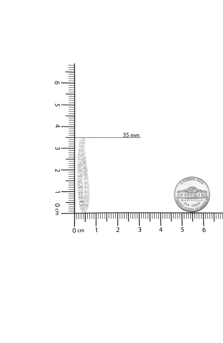 Haus of Brilliance 18K White Gold 3 5/8 Cttw Round Diamond Curved Inside-Outside Hoop Earrings, Alternate, color, White