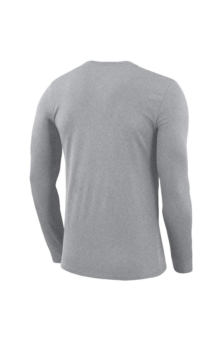 Nike Men's Nike Heather Gray Oklahoma Sooners Legend Wordmark Performance Long Sleeve T-Shirt, Alternate, color, 