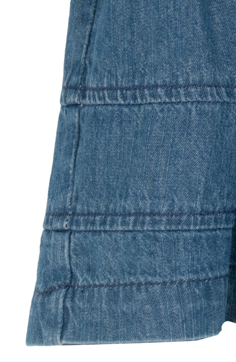 Rare Editions Embroidered Long Sleeve Denim Dress, Alternate, color, Blue