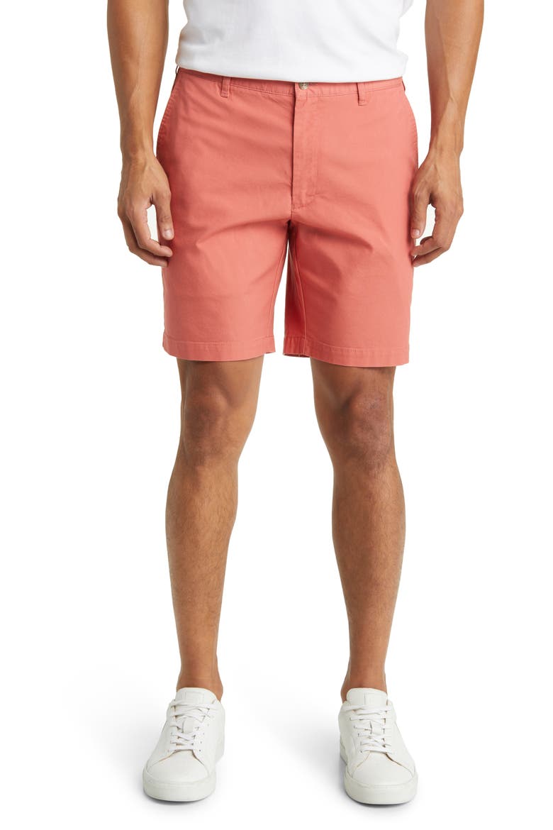 Crown Comfort Stretch Cotton Blend Shorts, Main, color, CLAY ROSE