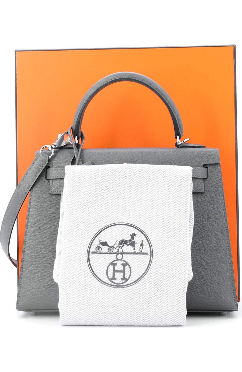 Pre-Owned Hermes Kelly Handbag Grey Madame with Palladium Hardware 25, Alternate, color, Gris Meyer