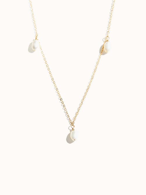 Able Triple Pearl Necklace In Goldilled