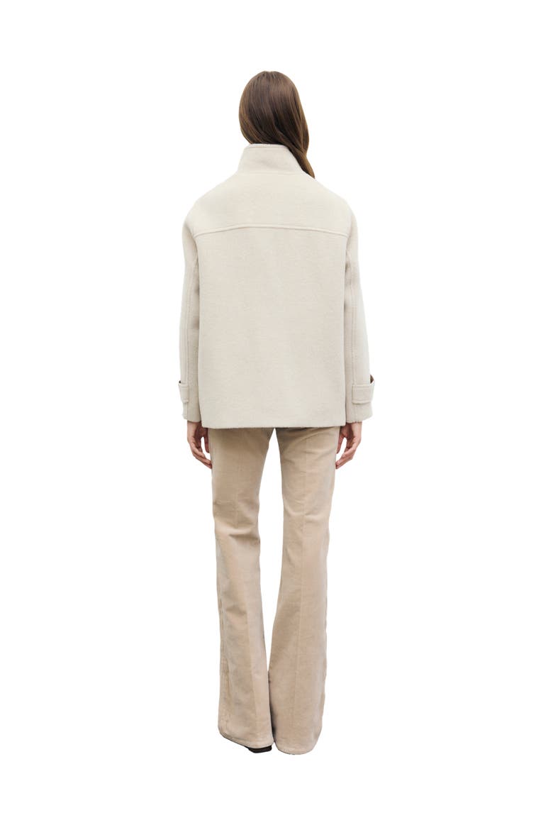 Funnel Neck Alpaca Wool Oversized Coat, Alternate, color, Natural