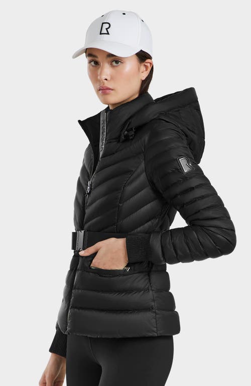 Rudsak Quilted Light Down Jacket With Removable Belt In Black