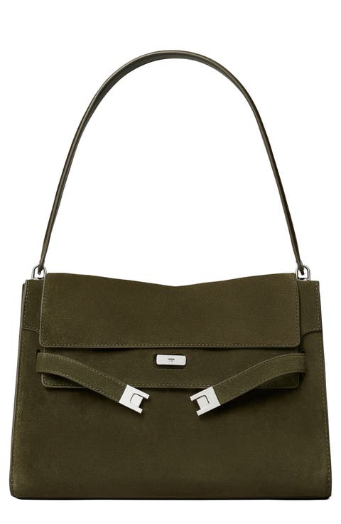 Large Lee Radziwill Suede Shoulder Bag