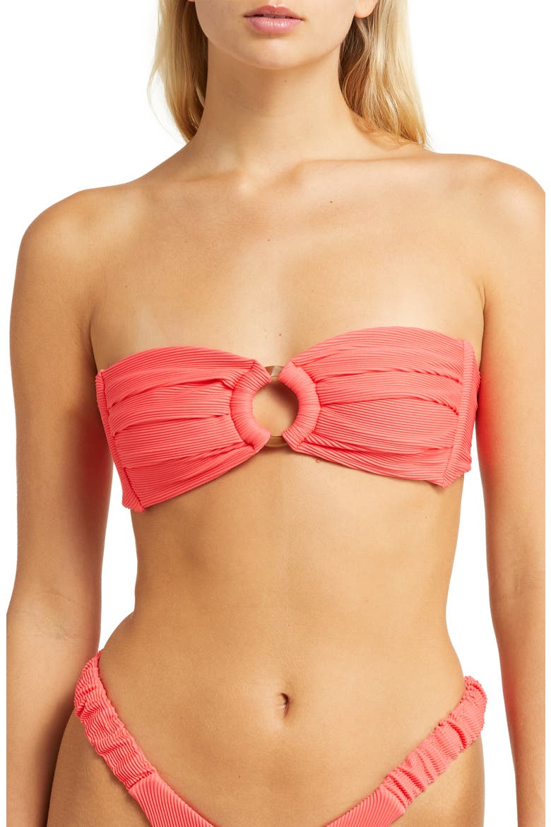 Strapless O-Ring Bikini Top, Main, color, WATERMELON