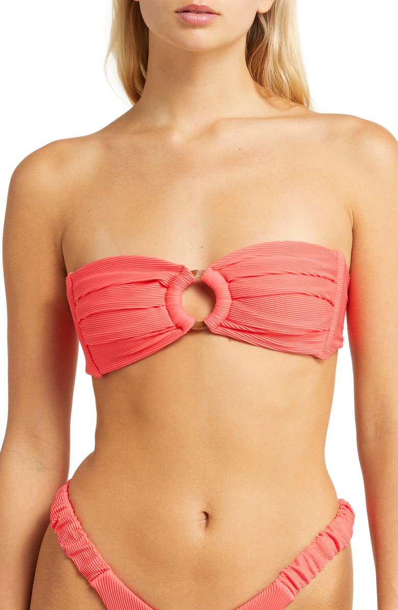 Kulani Kinis Strapless O-Ring Bikini Top, Main, color, Watermelon