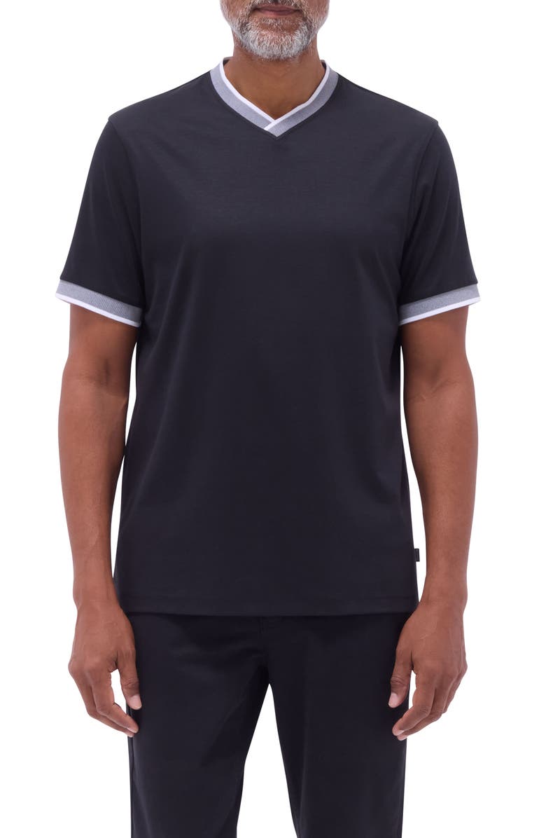 Bugatchi Pima Cotton V-Neck T-Shirt, Main, color, 