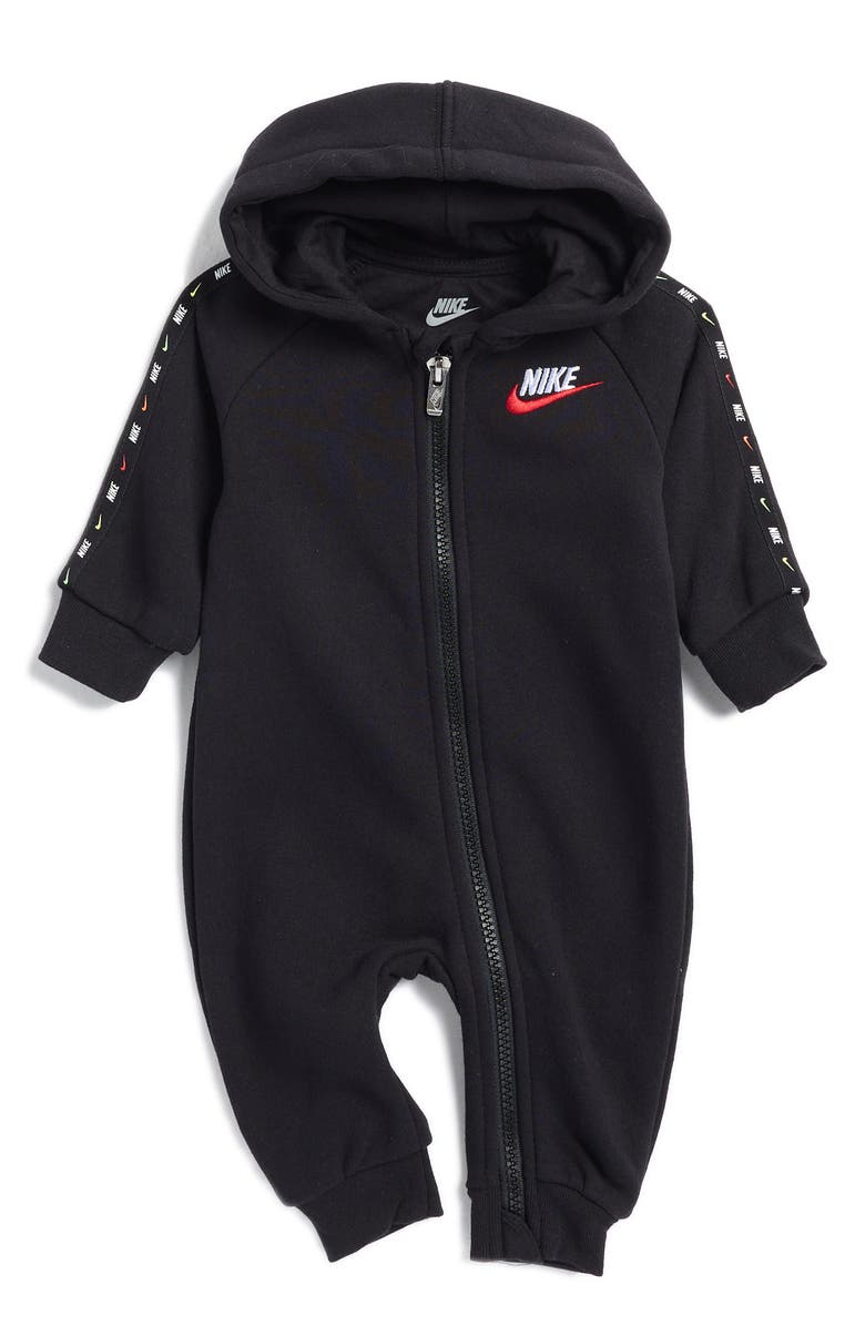 Nike Hooded Fleece Jumpsuit, Main, color, Black
