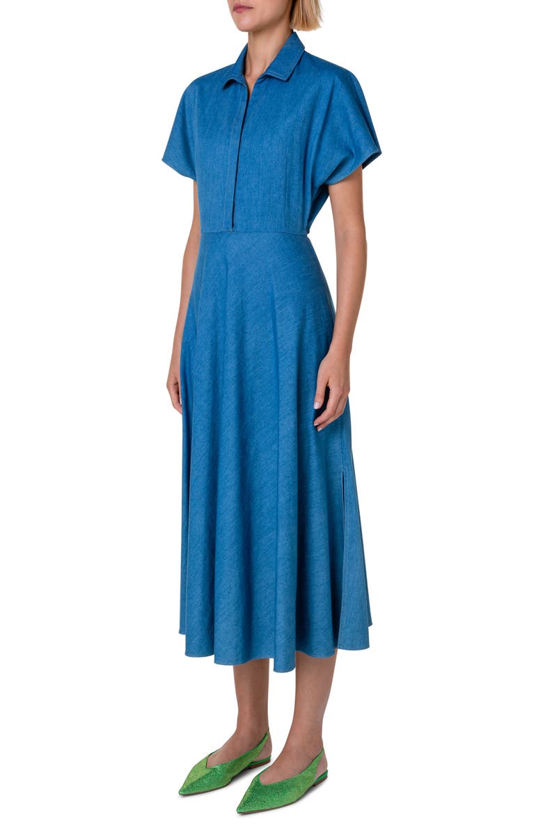 Akris punto Cutout Denim Dress, Alternate, color, 