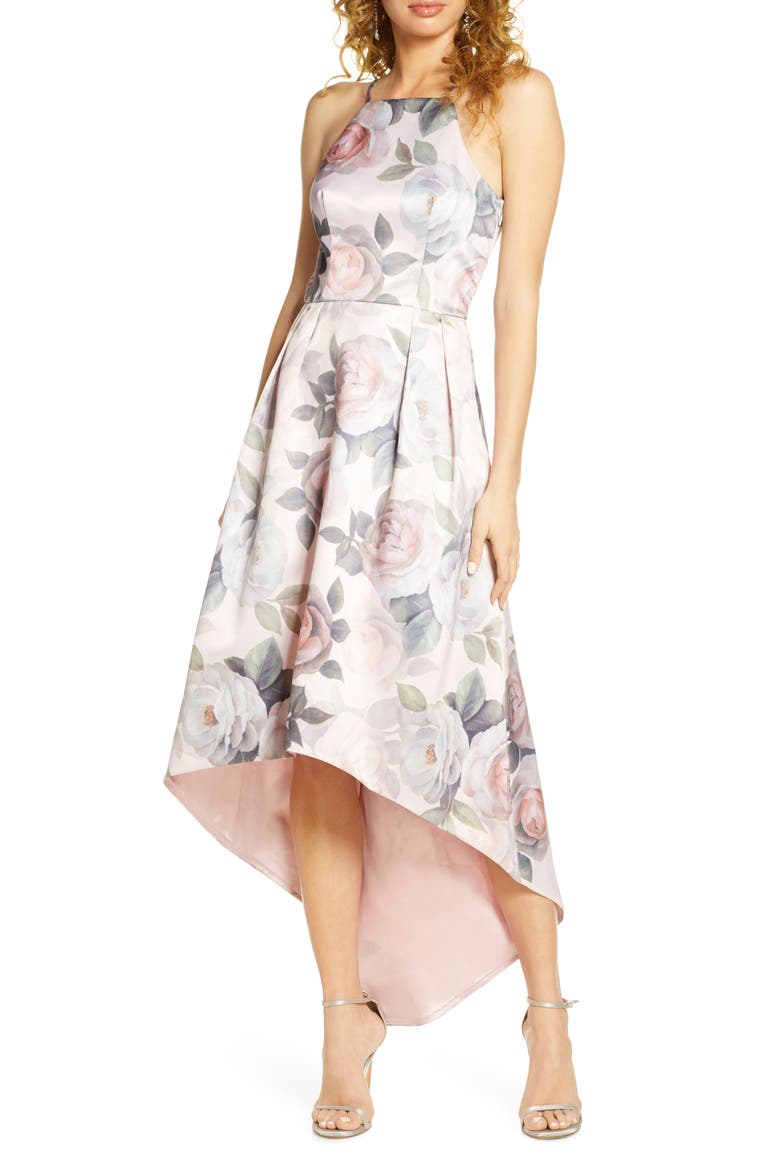 Shantal Sleeveless High/Low Gown, Main, color, MINK