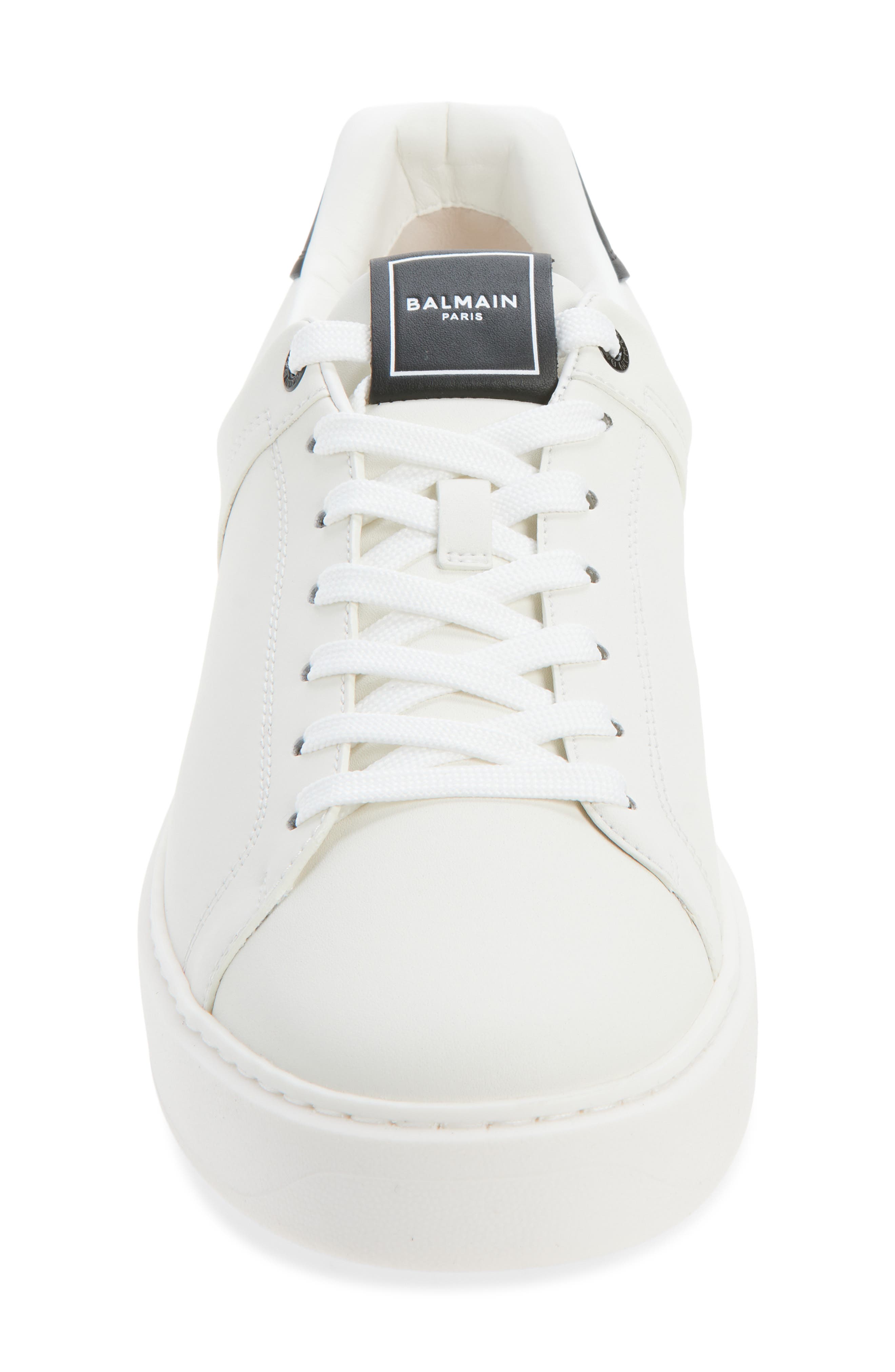 Balmain B-Court Trainer, Alternate, color, White/ Black