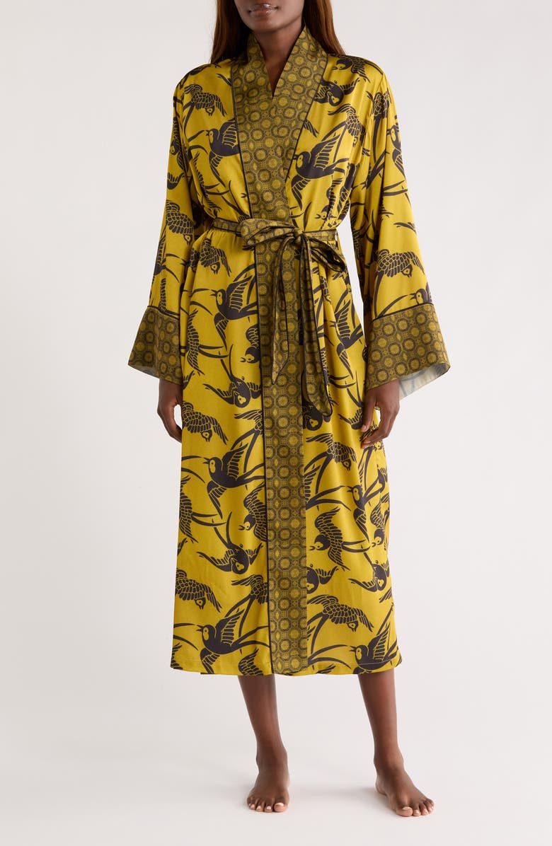 KILO BRAVA Print Maxi Robe, Main, color, Antique Swallows