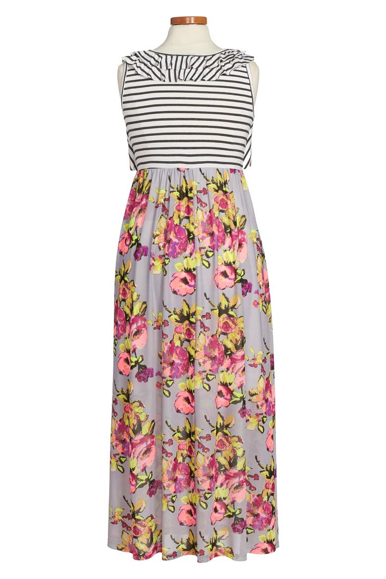 Sleeveless Maxi Dress, Alternate, color, GREY MULTI
