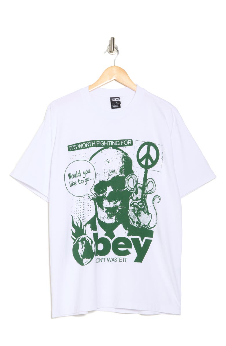 Obey Don't Waste It Cotton Graphic T-Shirt, Alternate, color,