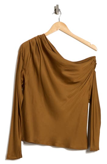 A.l.c . Piper One-shoulder Top In Brown