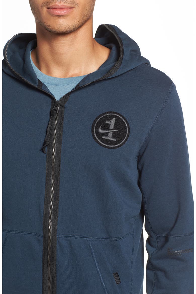 Air Force One Zip Hoodie Jacket, Alternate, color, ARMORY NAVY/ BLACK